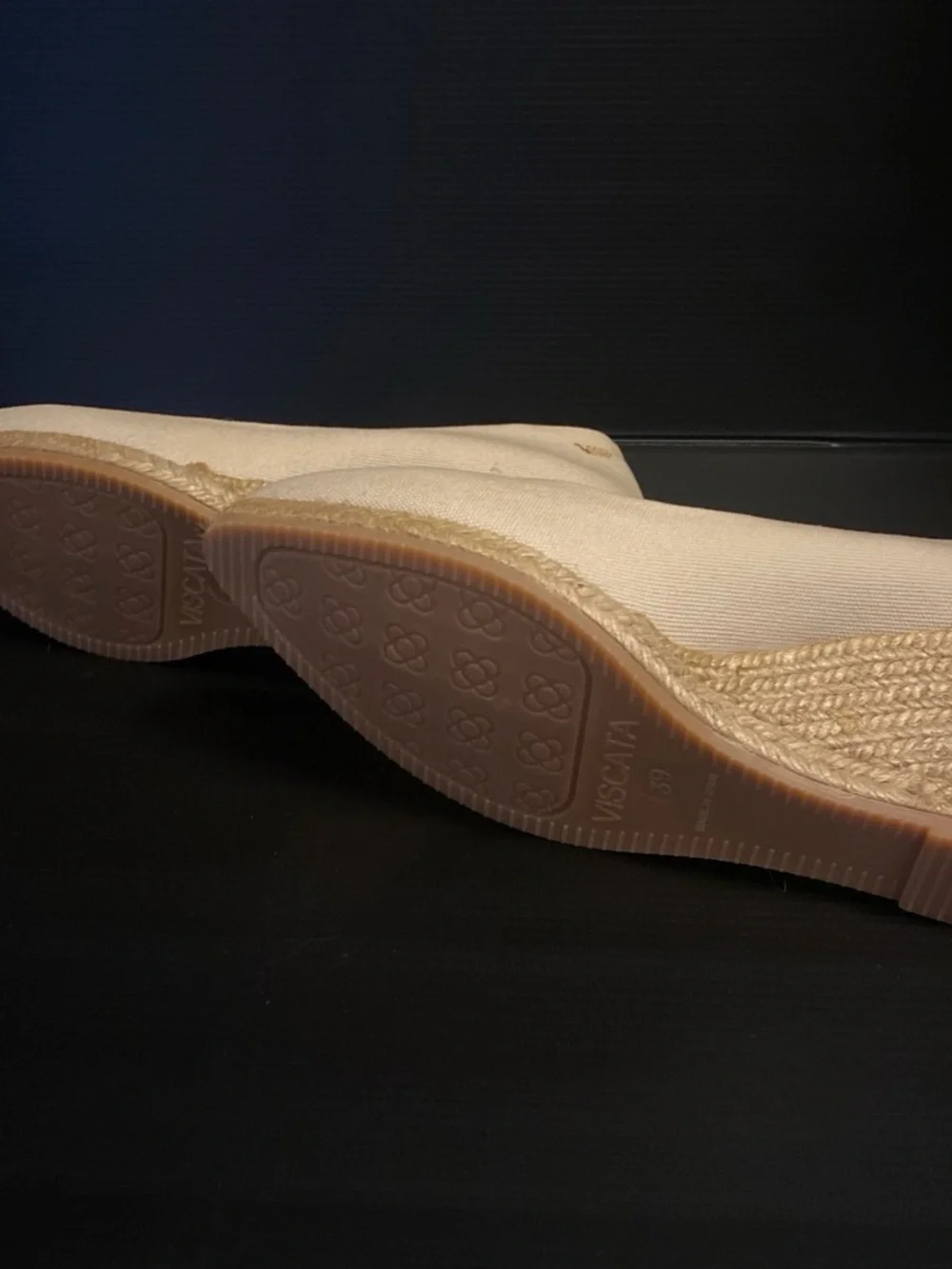 VISCATA Barcelona Women's Nude Pointed Wedge Espadrilles Size 8.5